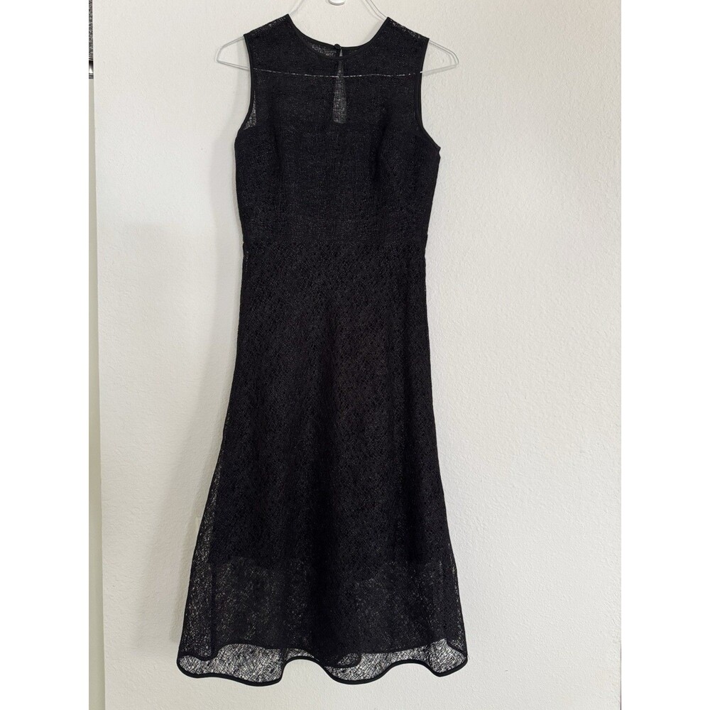 RAOUL Black Tara Bonded Dress Midi Sleeveless Size S Quiet Luxury Minimalist - Picture 5 of 16